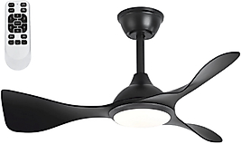 Zürih ledli tavan vantilatörü siyah