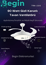 90w Gizli kanatlı bletooth hoparlörlü led ışıklı tavan vantilatör uzaktan kumandalı