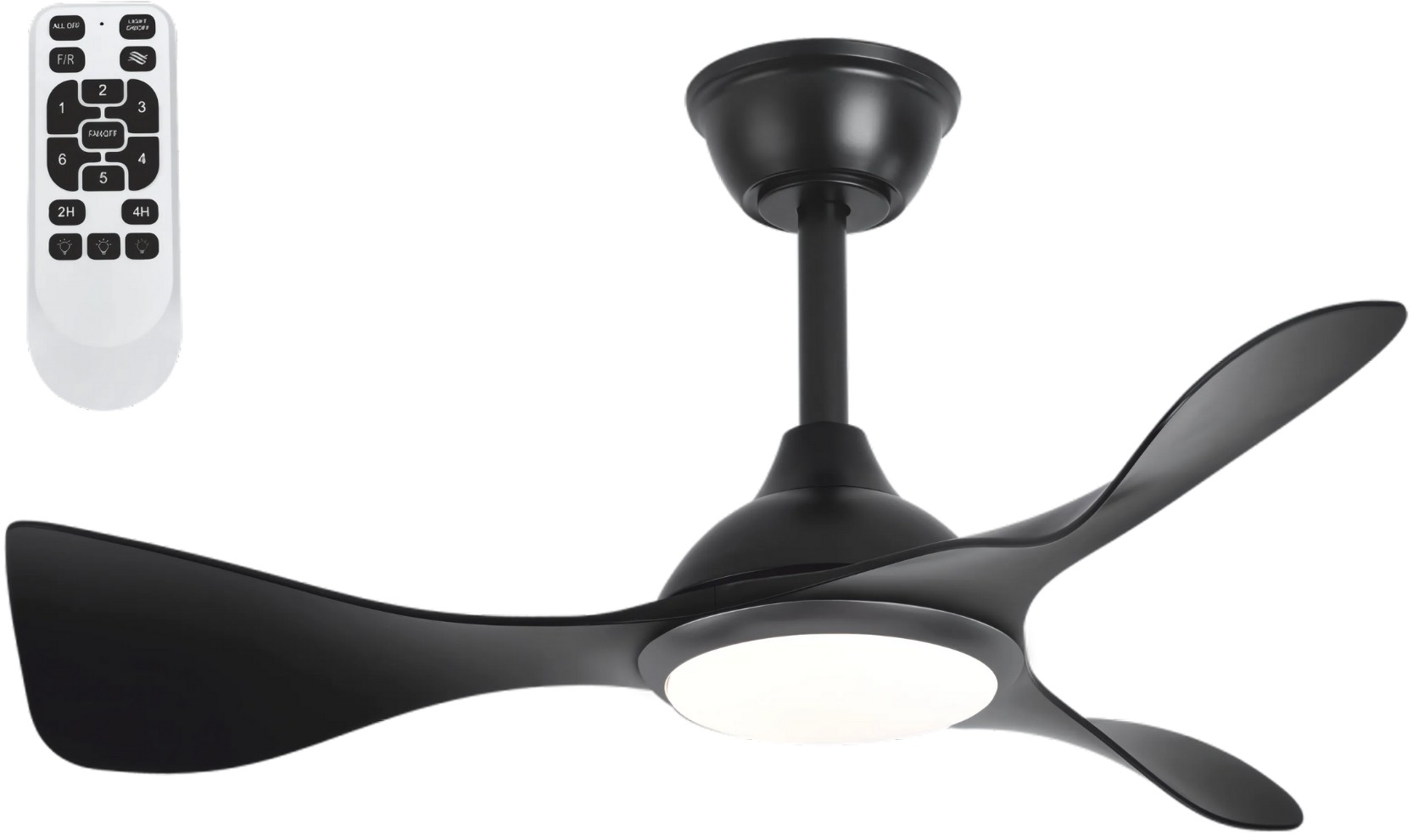 Zürih ledli tavan vantilatörü siyah