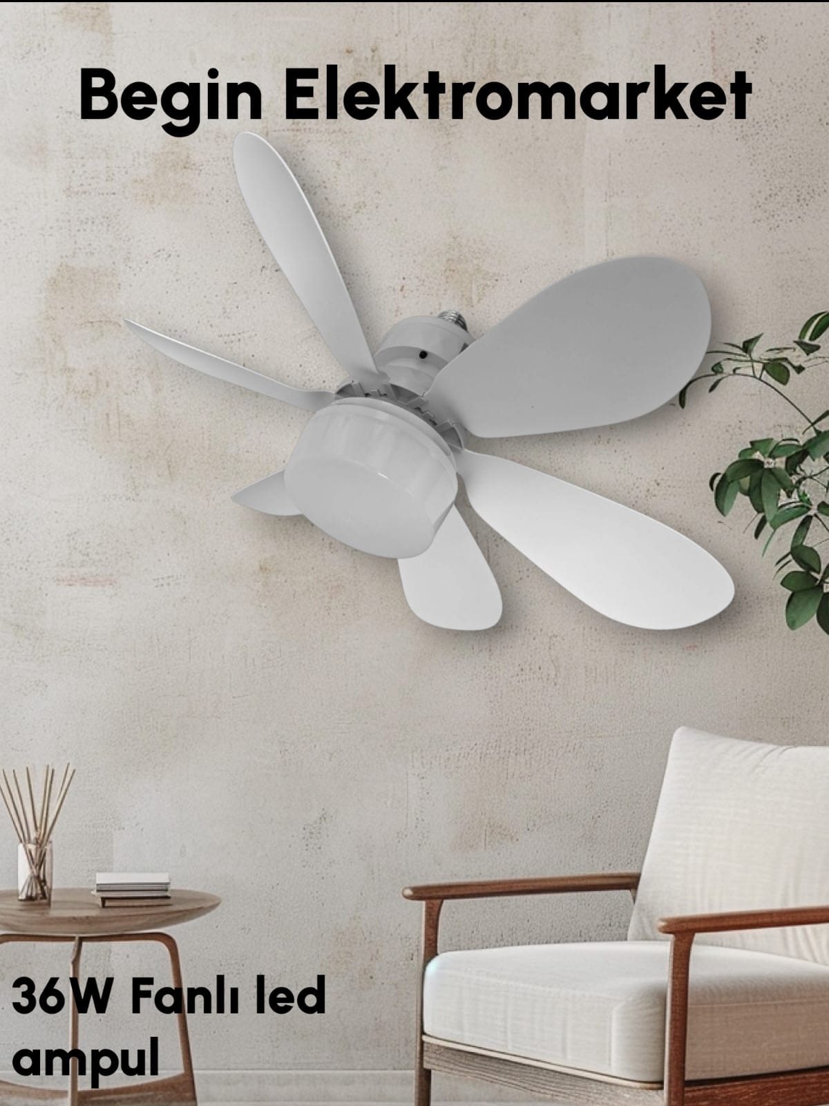 Helios 36w 6 kanatlı tavan vantilatörü uzaktan kumandalı led ışıklı